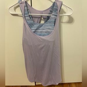 Lululemon Workout Tank, open back with bra, size 6, NWOT